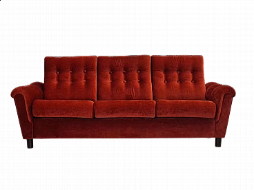Danish three-seater velvet sofa, 1980s