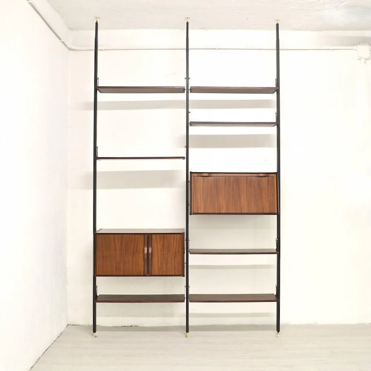 Modular floor-to-ceiling bookcase by La Sorgente del Mobile, 1950s 2