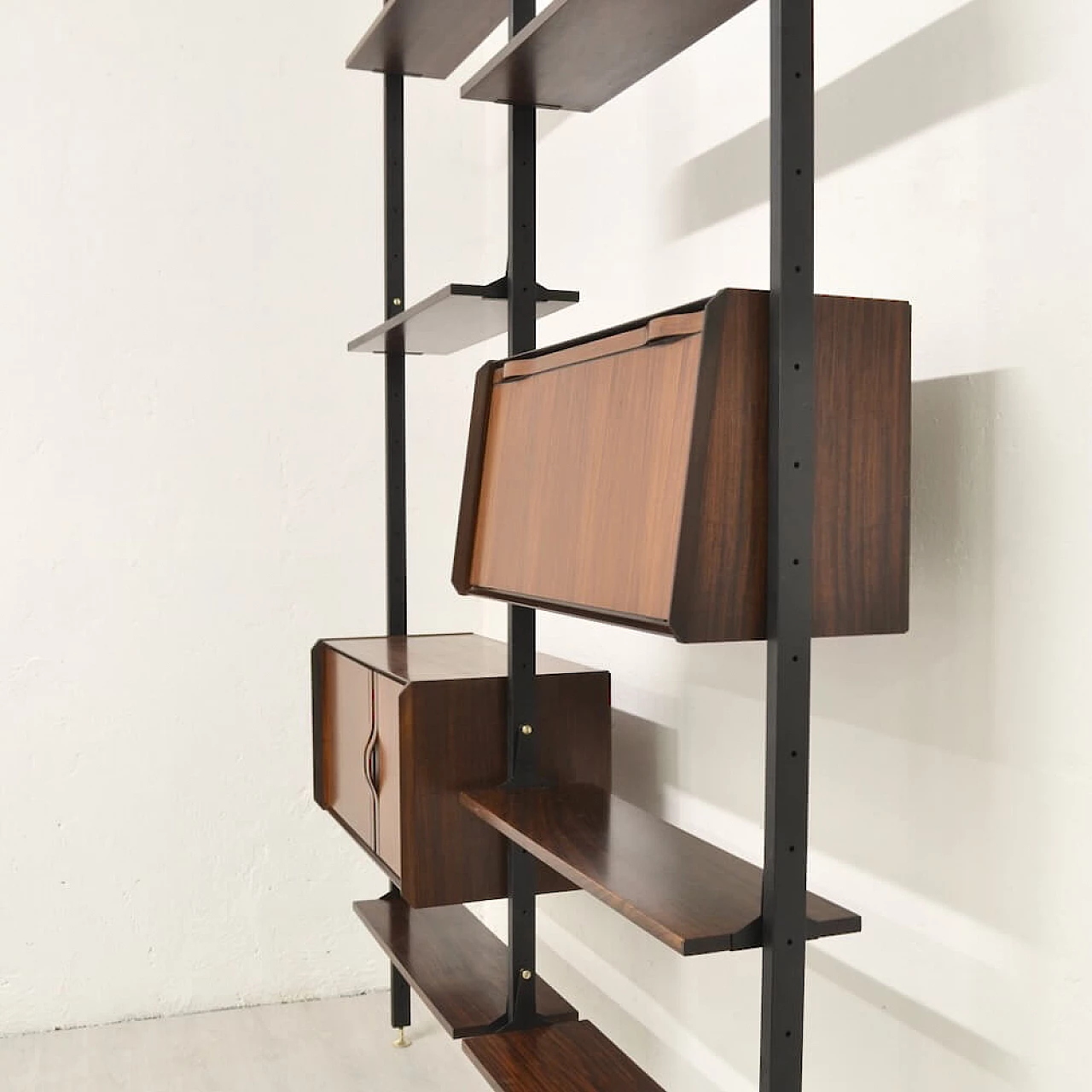 Modular floor-to-ceiling bookcase by La Sorgente del Mobile, 1950s 3