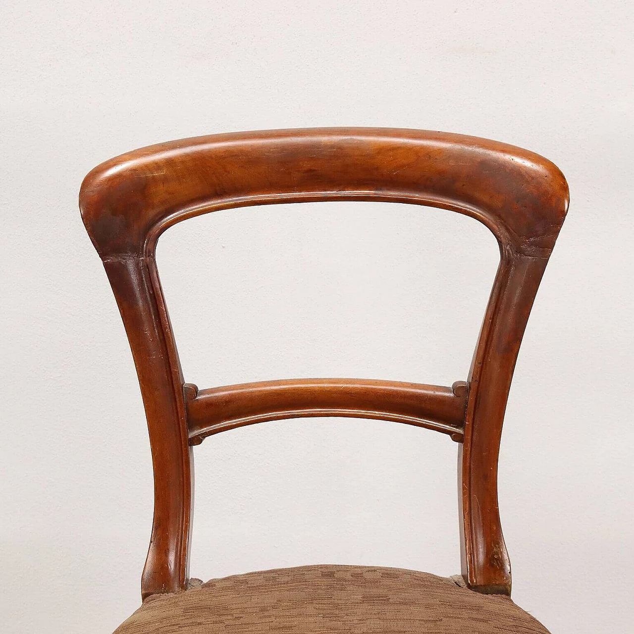 6 Chairs in walnut and fabric, second half of the 19th century 4