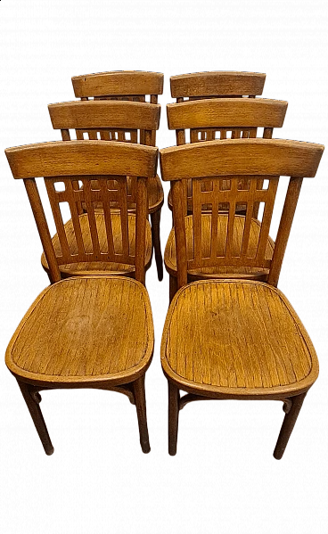6 Wood chairs by Jacob & Josef Kohn, early 20th century