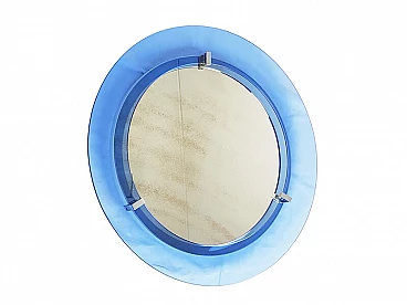 Chromed metal and blue glass mirror by Veca, 1960s