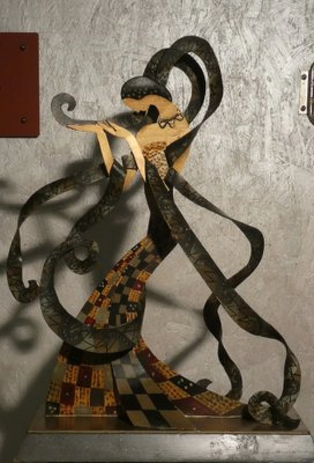 Salome dancing for Herod, wrought iron and enamel sculpture, early 20th century 1