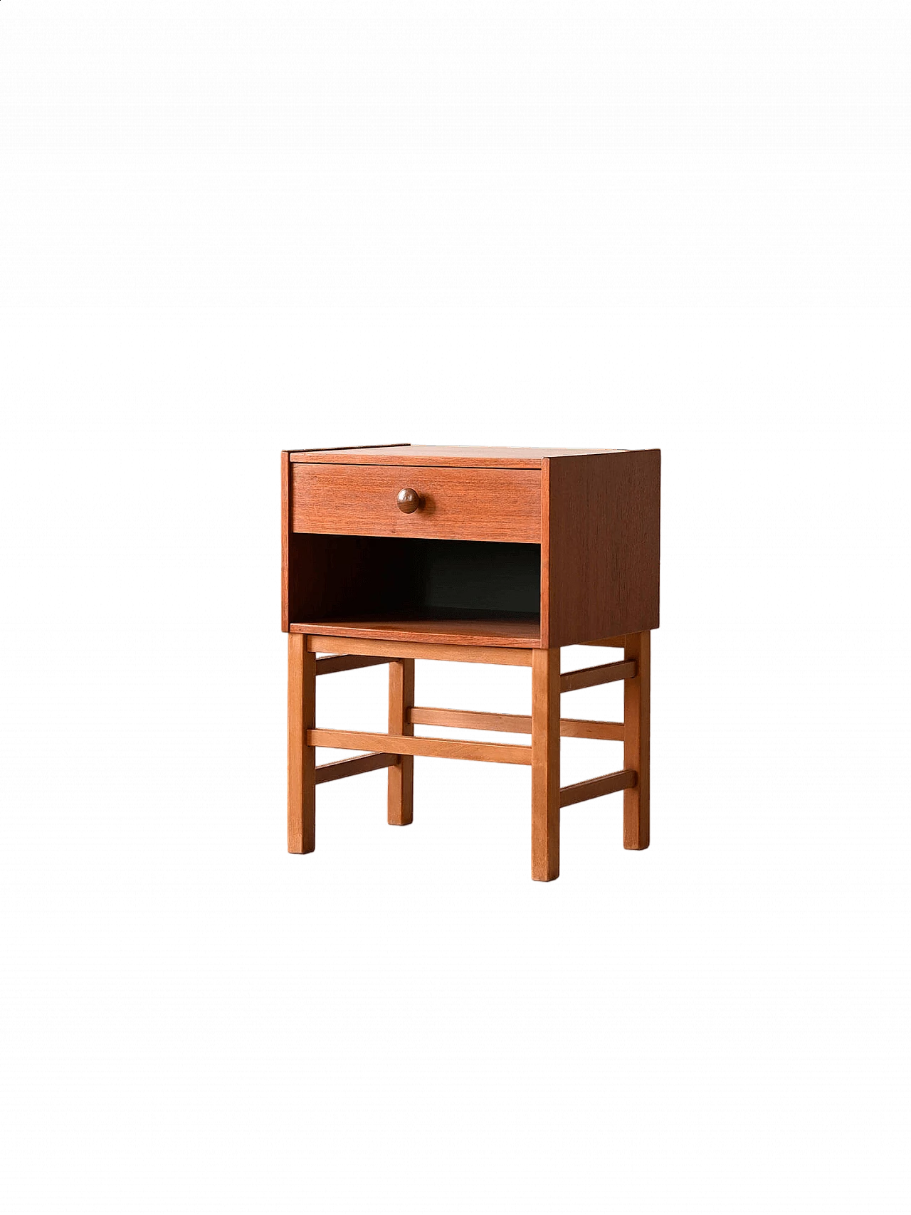 Swedish squared wooden bedside table, 1960s 13