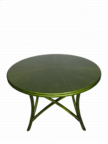 Green wood extendable table, 1970s