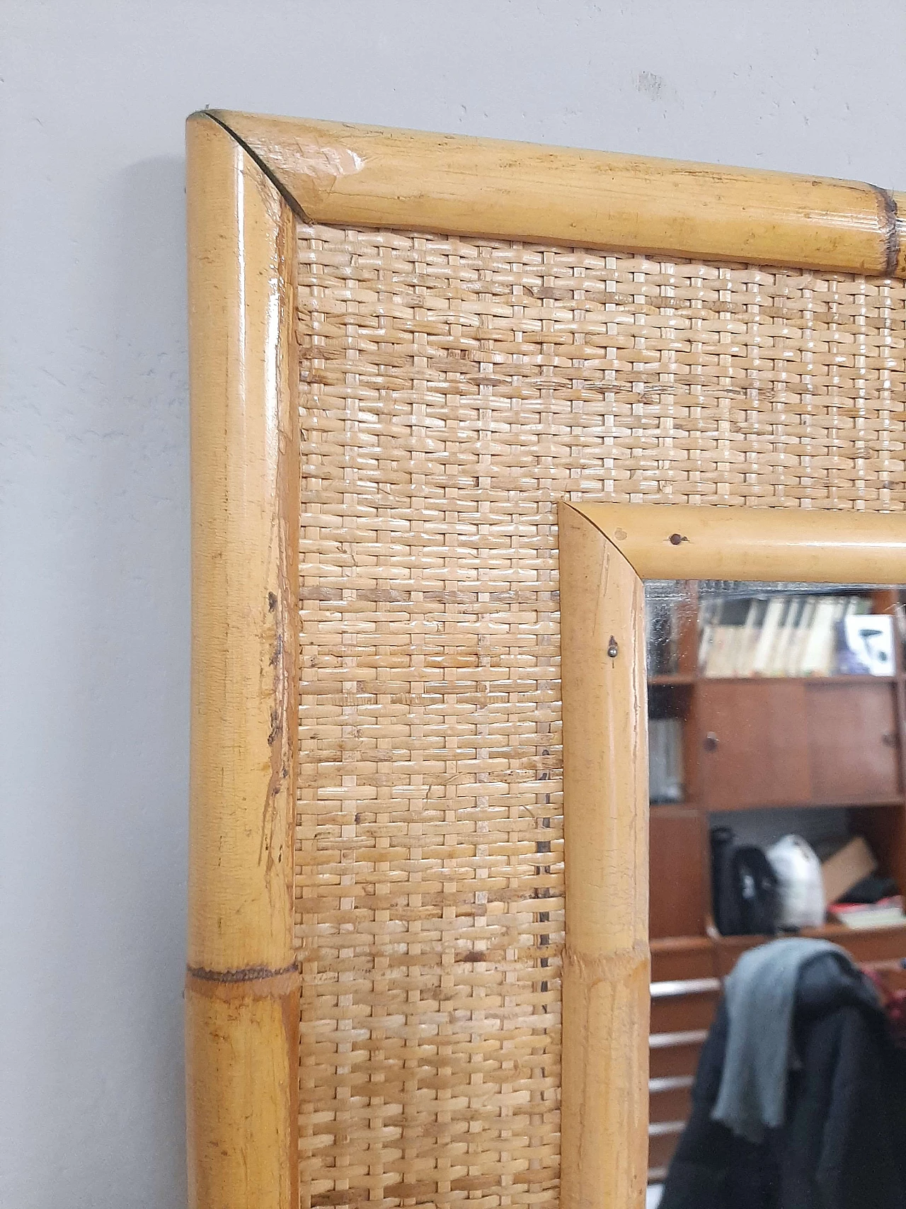 Specchio in bambù, anni '70 4