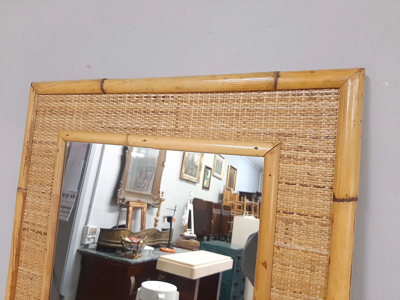 Specchio in bambù, anni '70 5