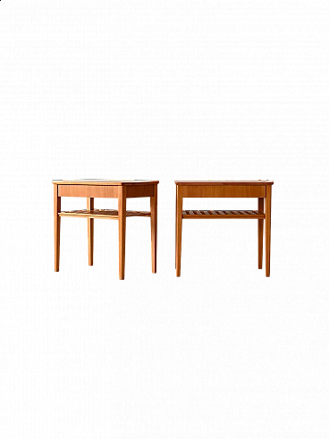 Pair of Scandinavian wooden bedside tables, 1960s