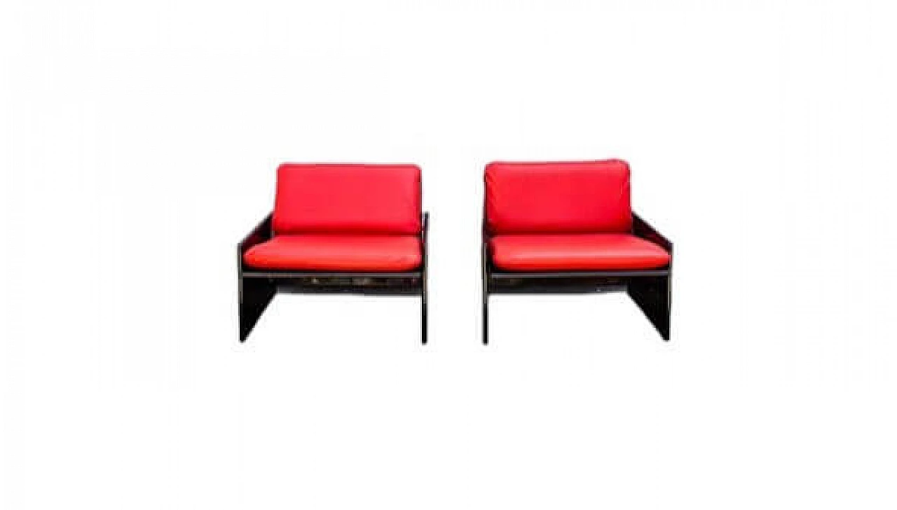 Pair of Ambrogio armchairs by Falzoni and Takahama for Gavina, 1970s 9