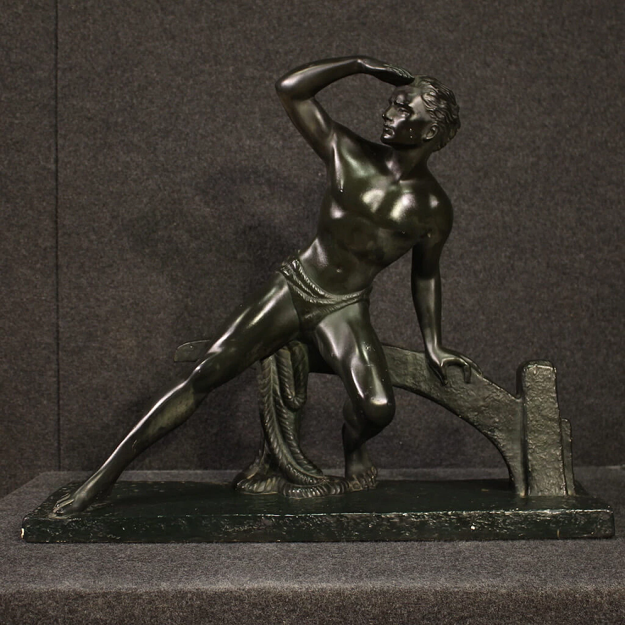 Marinaio, scultura in gesso dipinto e patinato bronzo, anni '40 1
