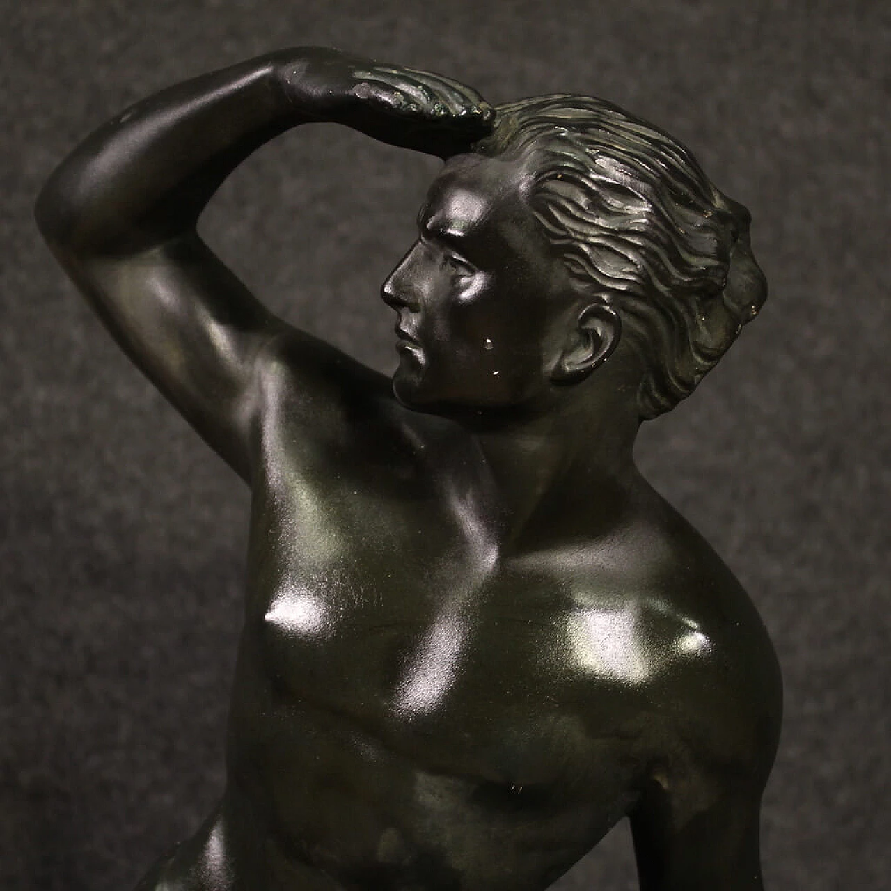 Marinaio, scultura in gesso dipinto e patinato bronzo, anni '40 3