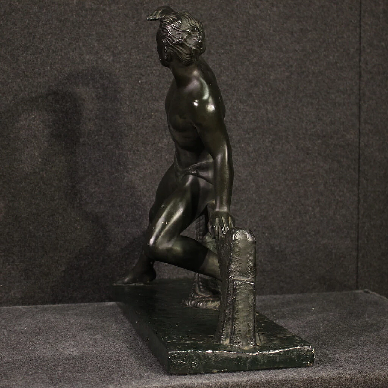 Marinaio, scultura in gesso dipinto e patinato bronzo, anni '40 4