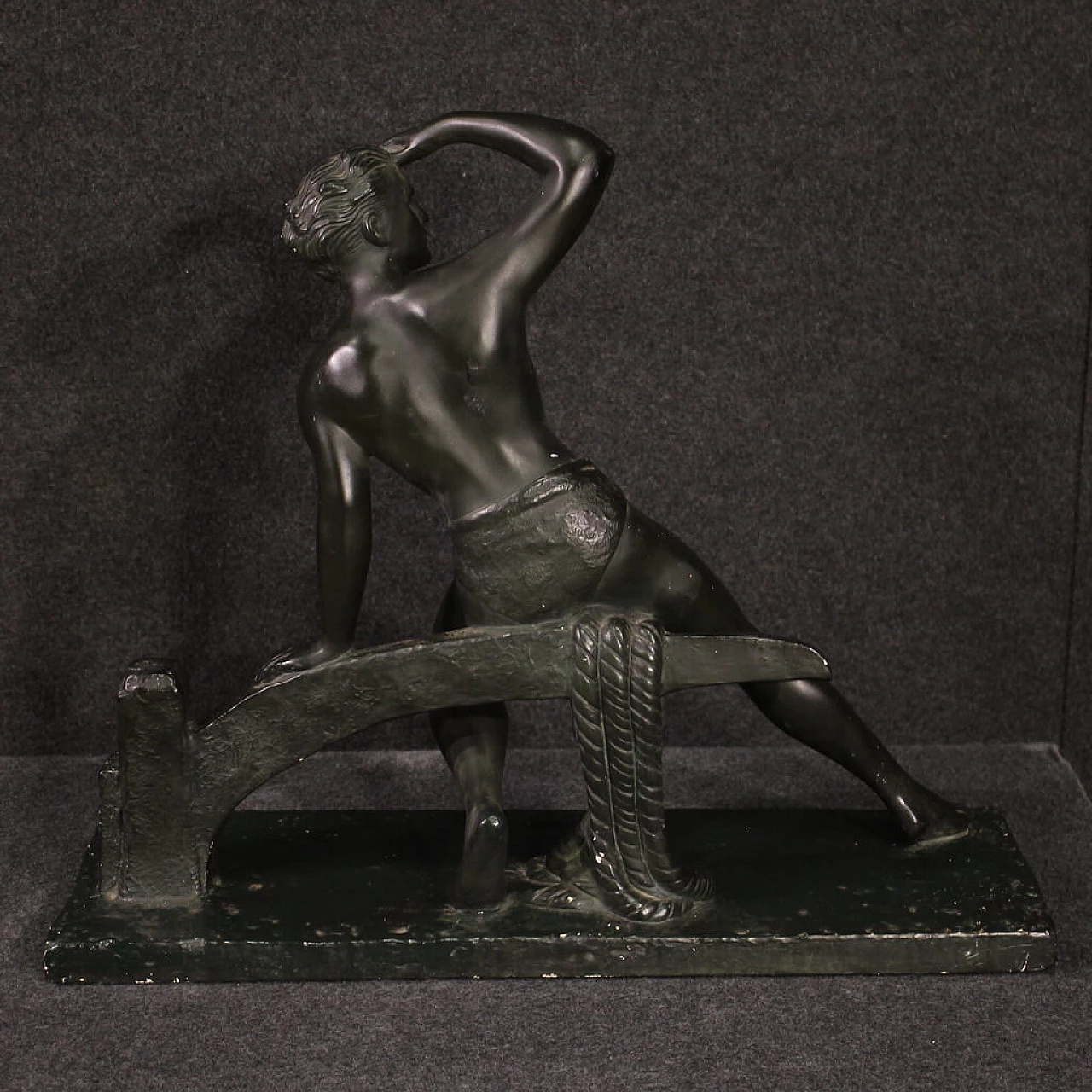 Marinaio, scultura in gesso dipinto e patinato bronzo, anni '40 5