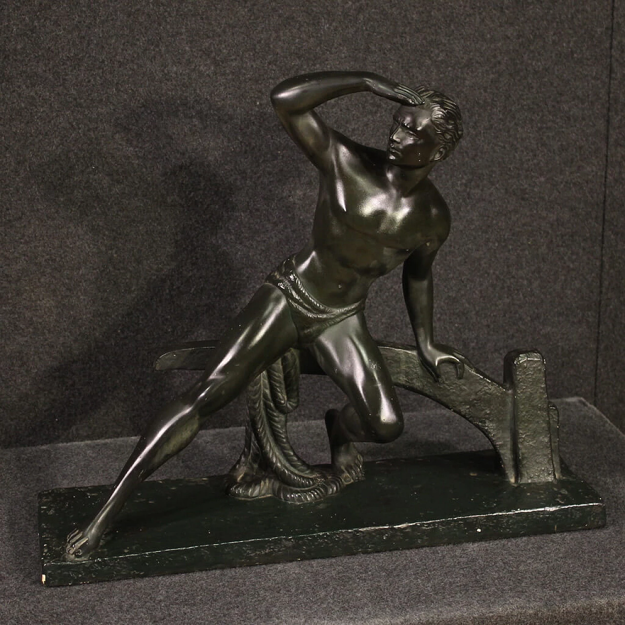 Marinaio, scultura in gesso dipinto e patinato bronzo, anni '40 8