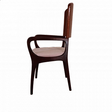 Maple and white velvet chair, 1950s
