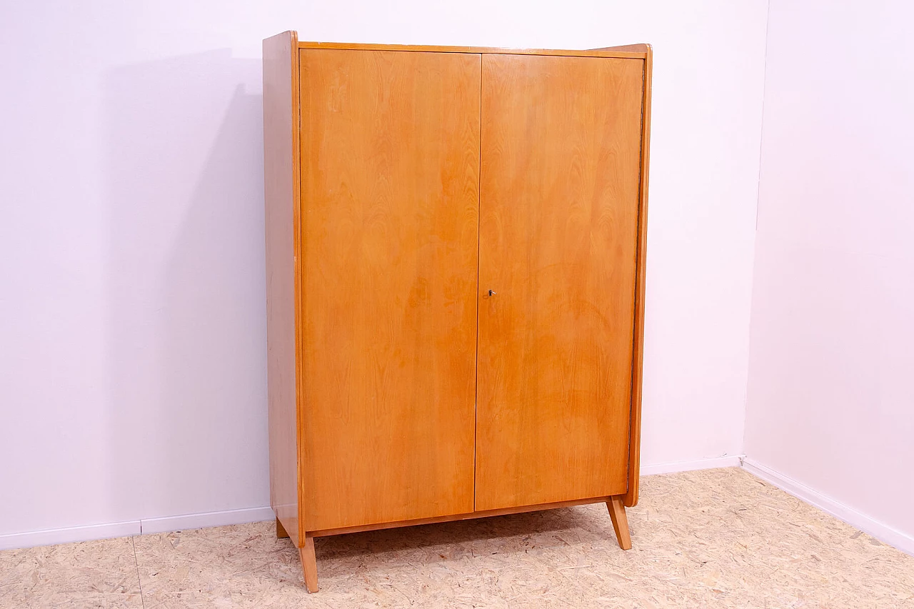Beech and plywood wardrobe by František Jirák for Tatra Nábytok, 1960s 3