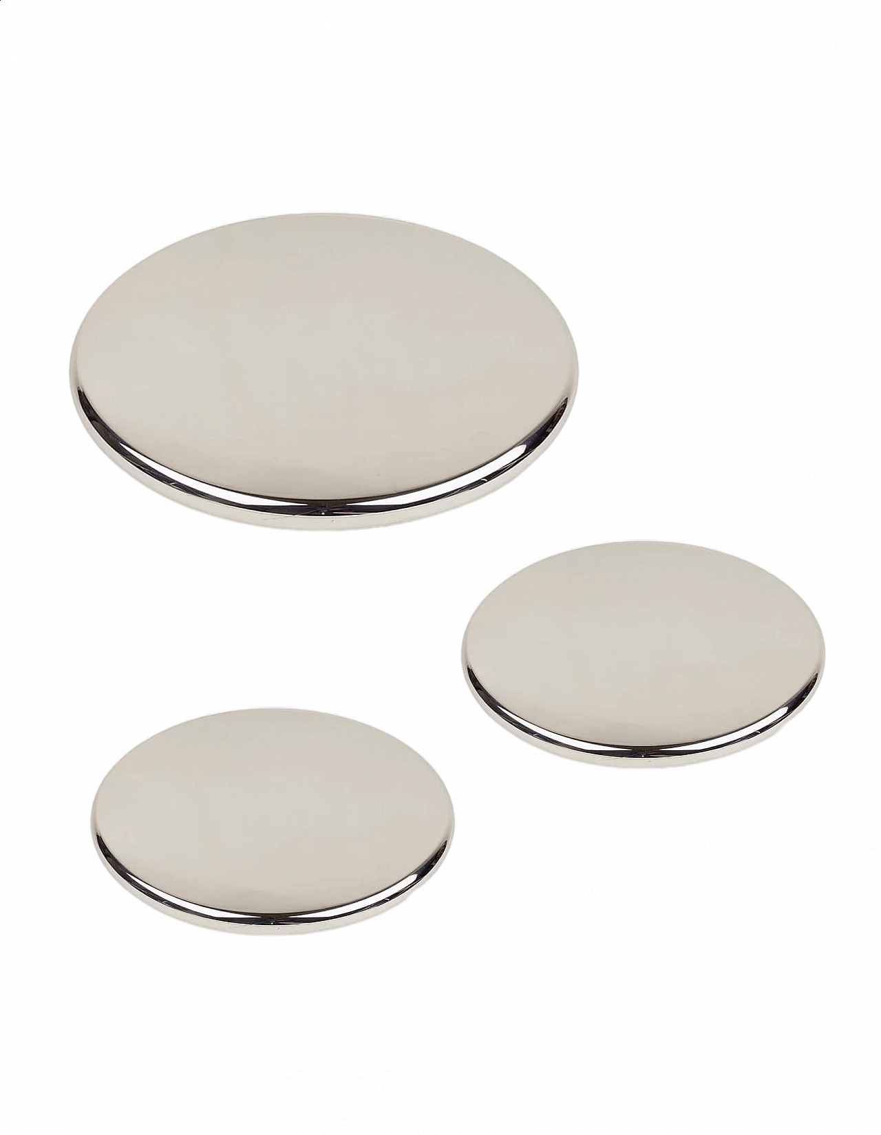 3 Revolving trays in wood and silver 12