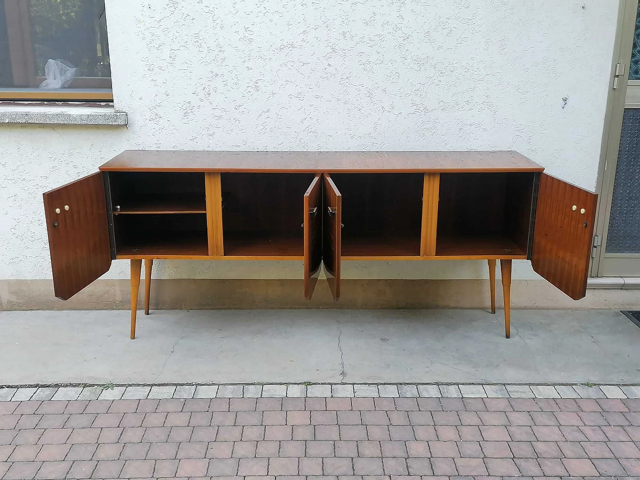 Wood sideboard with inlays, 1950s 13