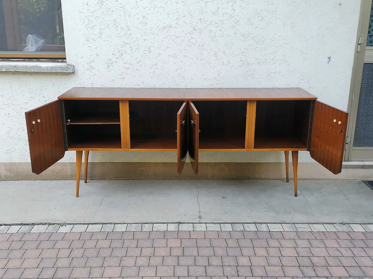 Credenza in legno con intarsi, anni '50 13