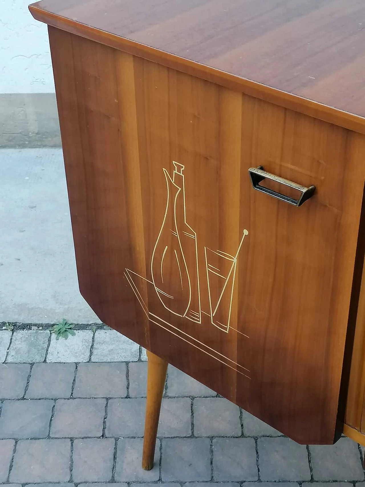 Wood sideboard with inlays, 1950s 14