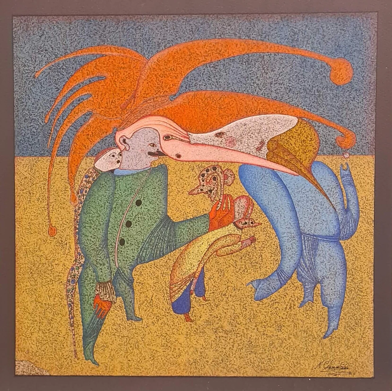 Mihail Chemiakin, Carnival of Saint Petersburg, mixed media painting on cardboard, 1981 13