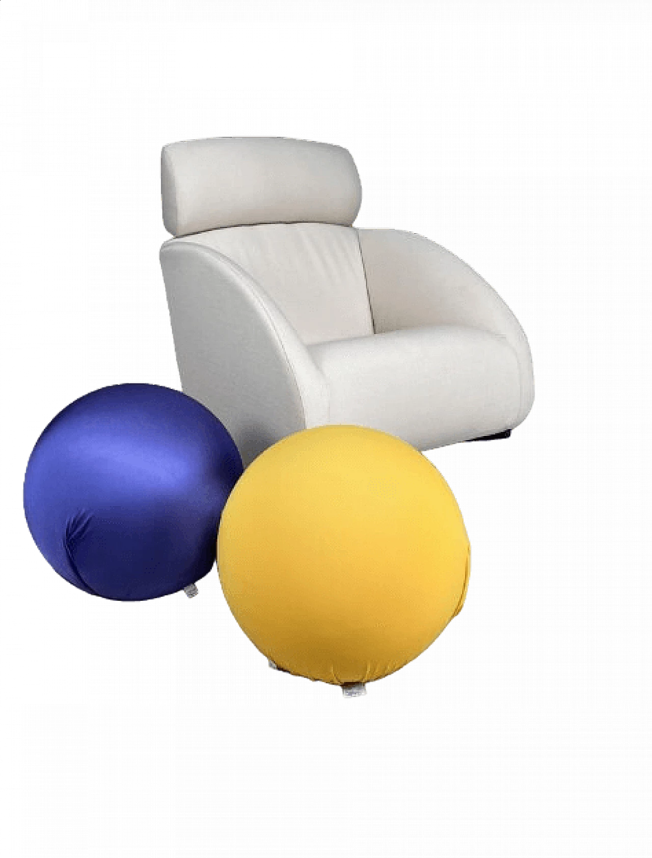 Mama armchair and Tato pouf by Baleri and Santachiara for Baleri, 1990s 9