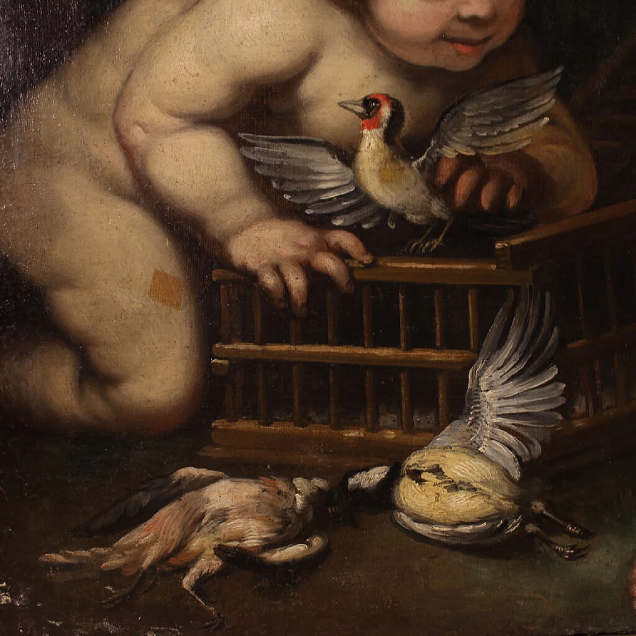 Playing putti with game, oil painting on canvas, second half of the 17th century 11