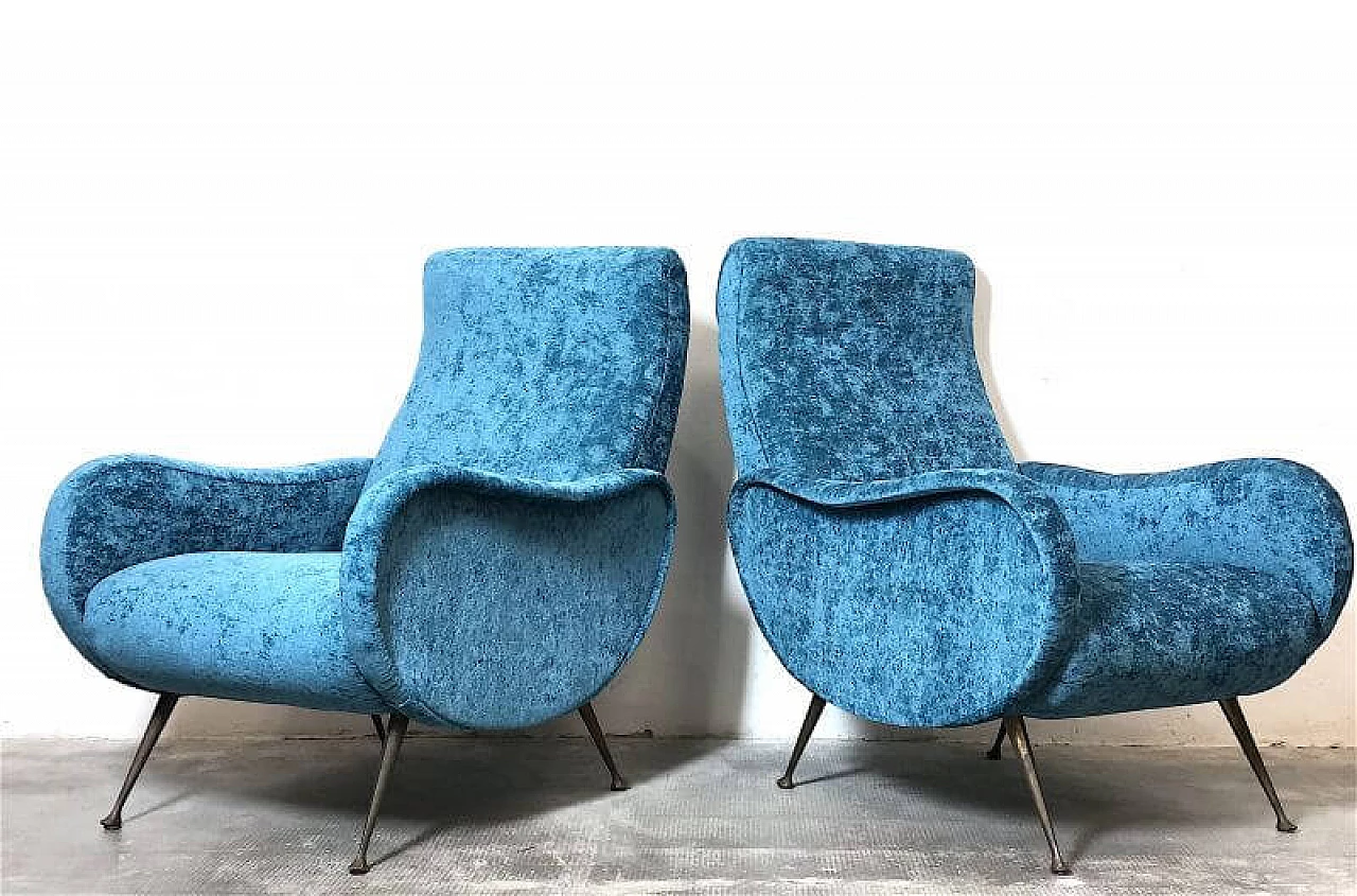 Pair of Lady armchairs attributed to Marco Zanuso, 1950s 7