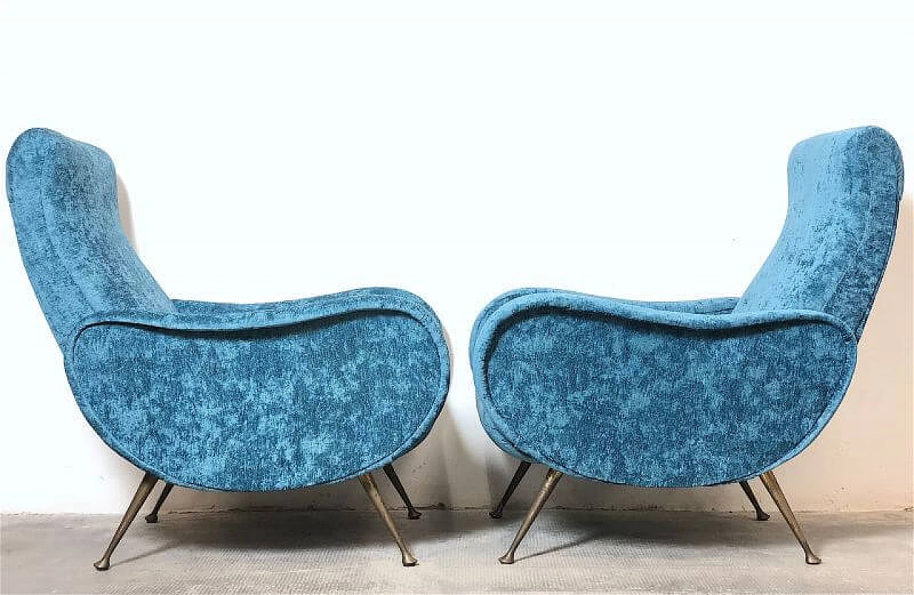 Pair of Lady armchairs attributed to Marco Zanuso, 1950s 10