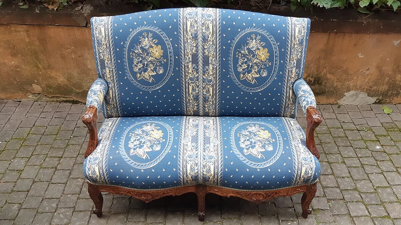 Divano veneto stile Luigi XV in noce, '800 9