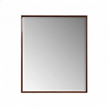 Danish solid rosewood mirror with bevelled edge, 1960s