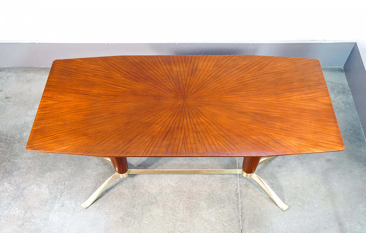 Wood and brass table attributed to Paolo Buffa, 1940s 11