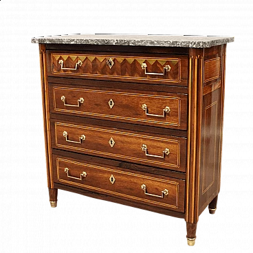 Louis XVI inlaid mahogany and rosewood commode, late 18th century
