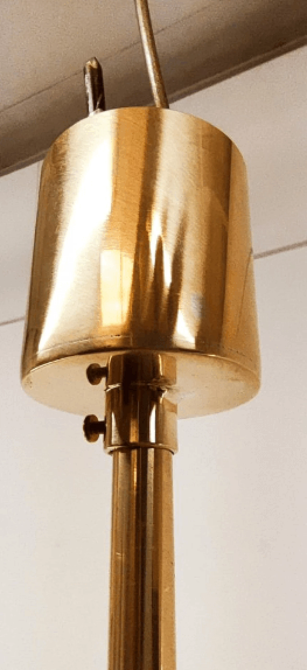 Eight-light brass and glass chandelier, 1970s 1402346