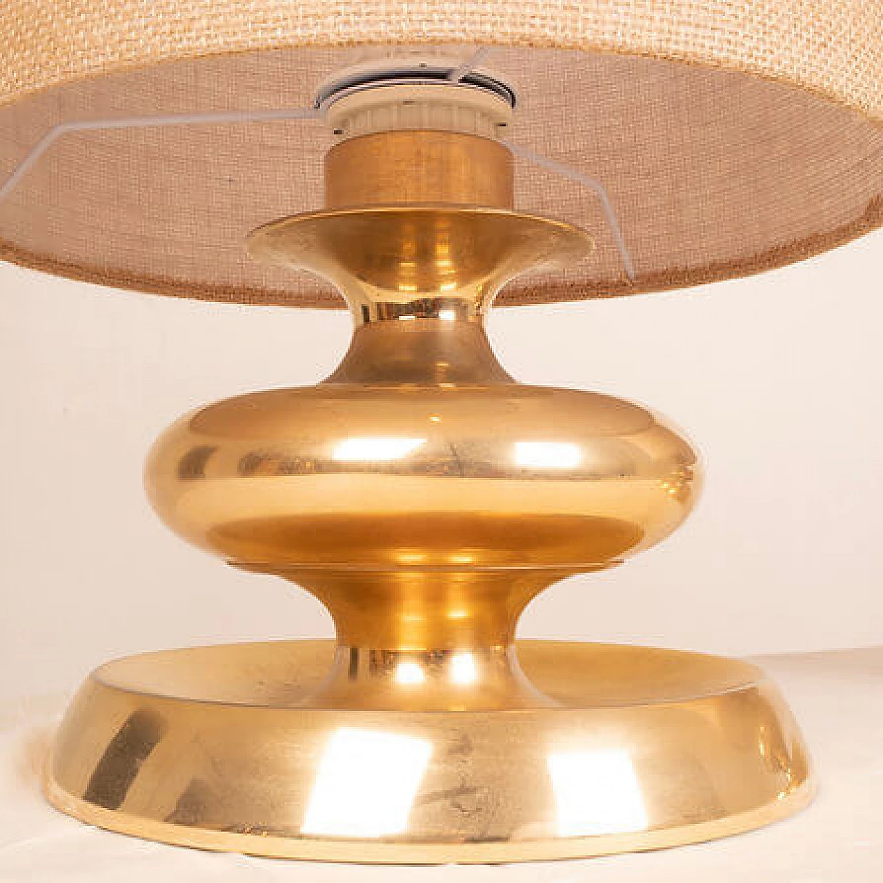 Pair of Gold24K Edition C-363 table lamps by Luci, 1970s 8