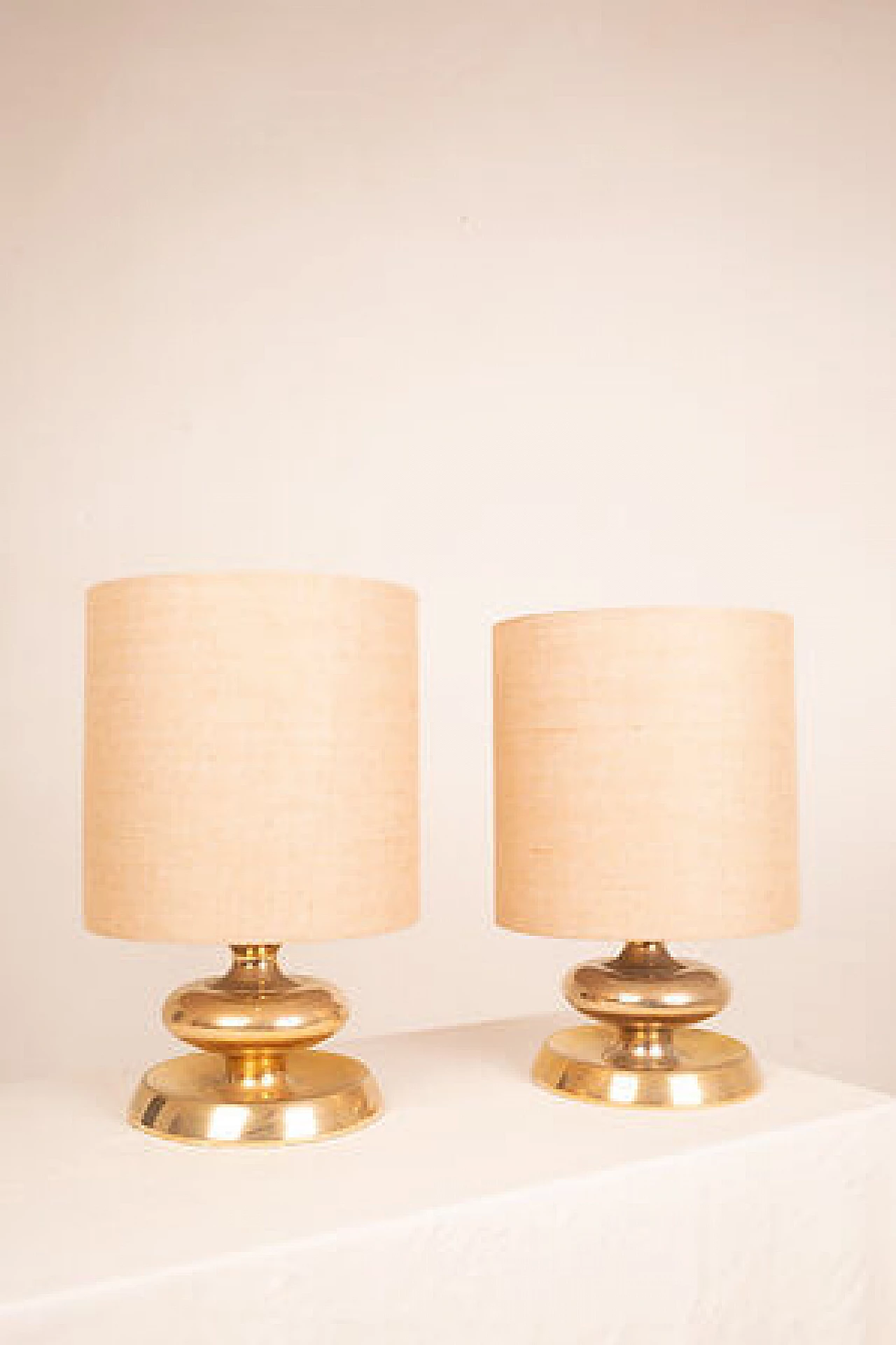 Pair of Gold24K Edition C-363 table lamps by Luci, 1970s 10