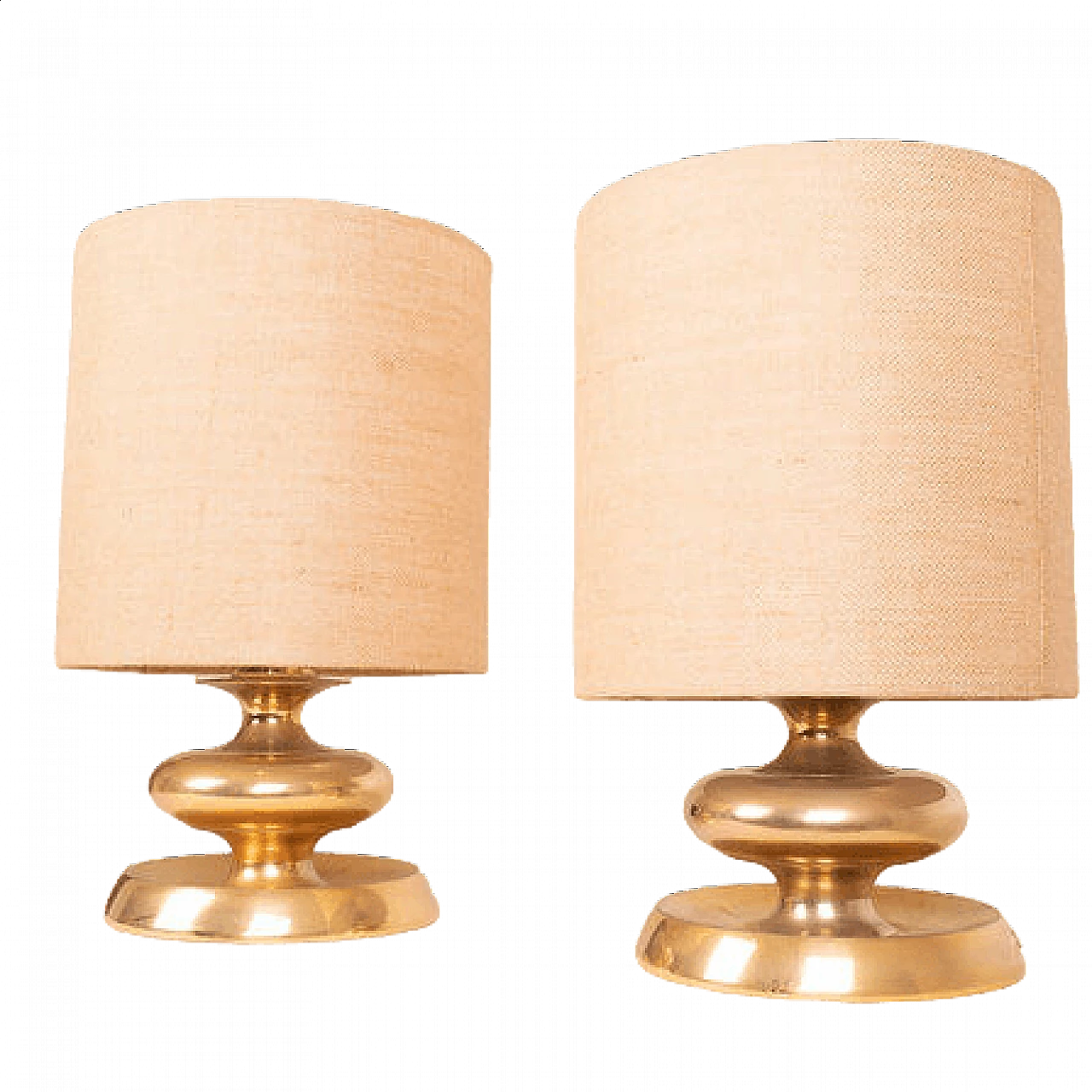 Pair of Gold24K Edition C-363 table lamps by Luci, 1970s 12