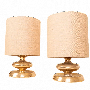 Pair of Gold24K Edition C-363 table lamps by Luci, 1970s