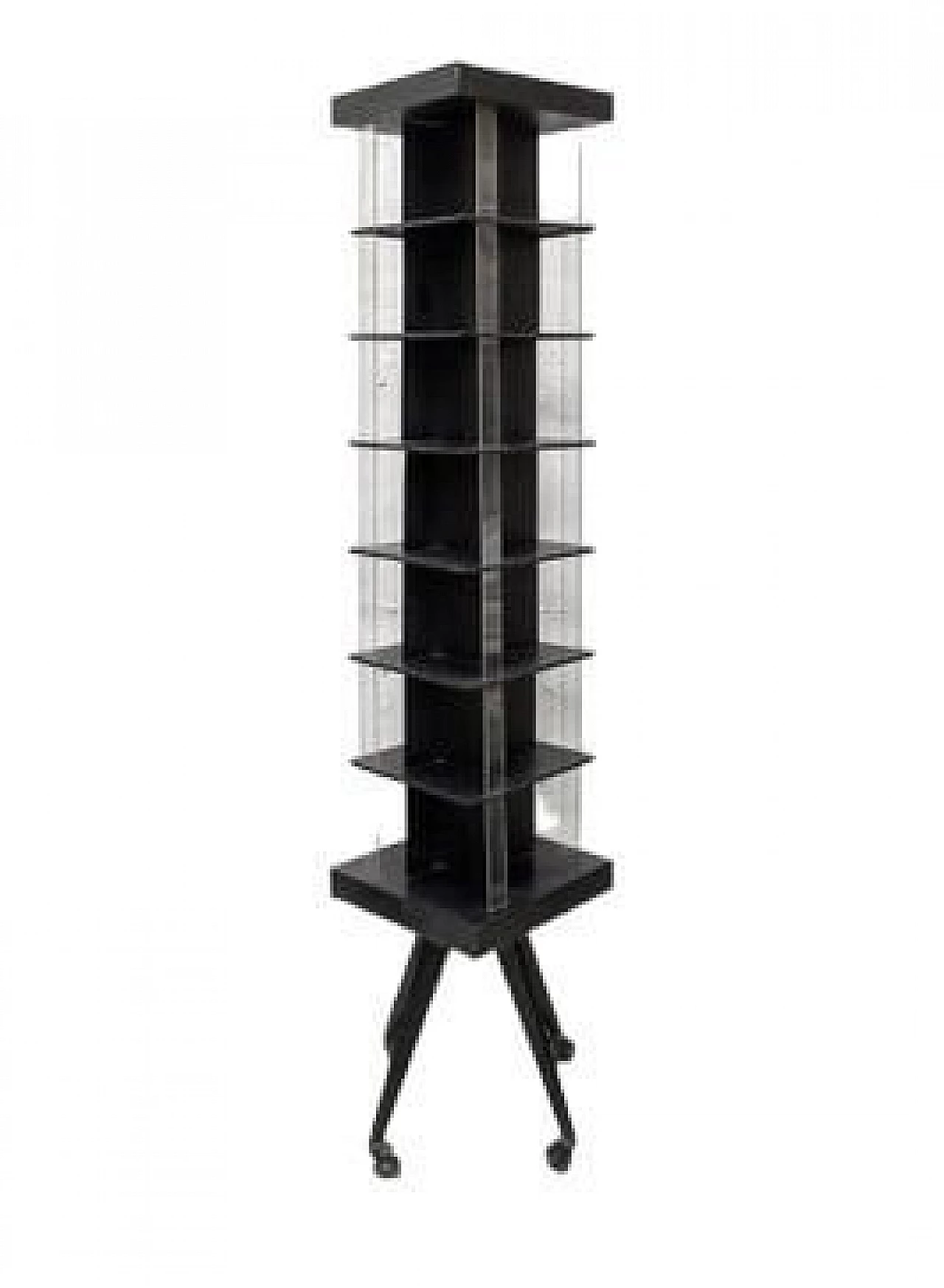 Iron bookcase and acrylic glass with wheels, 1960s 7