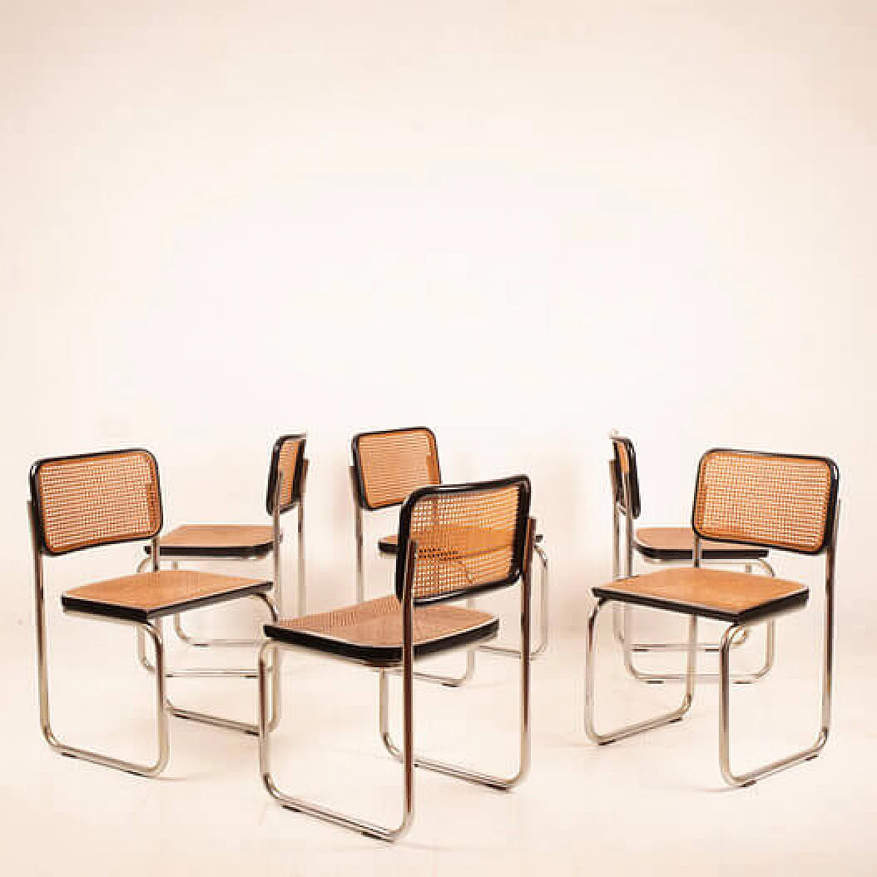 6 Bauhaus chairs by Giuseppe Terragni for Columbus, 1950s 6