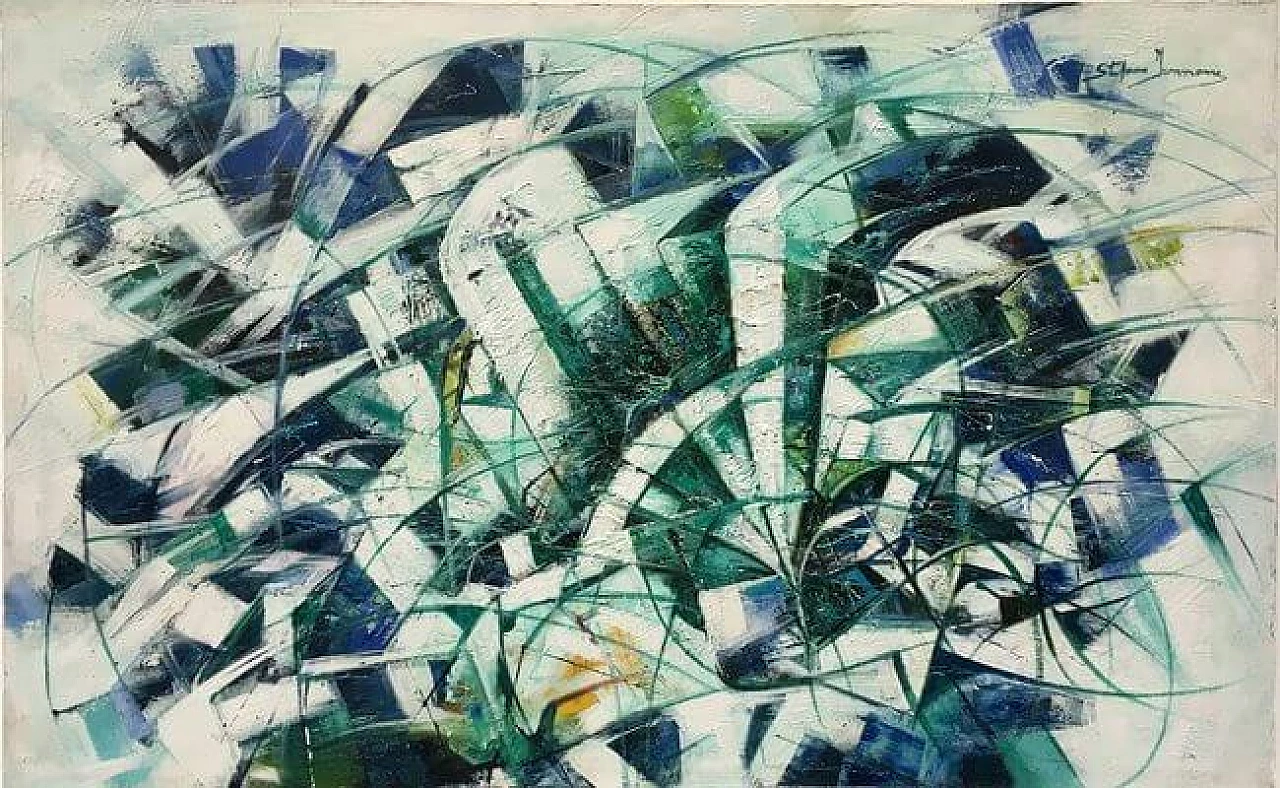 Stefano Iannone, Green Energy, mixed media painting on canvas, 2011 6