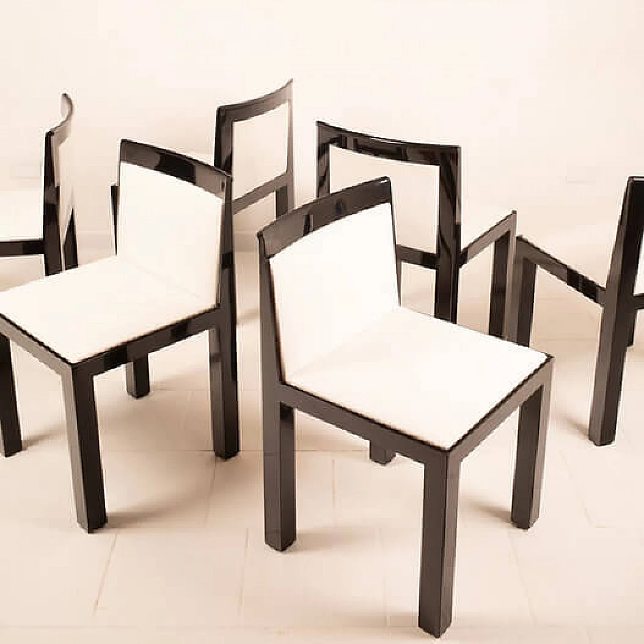 6 Theatre chairs by Aldo Rossi and Luca Meda for Molteni, 1980s 4