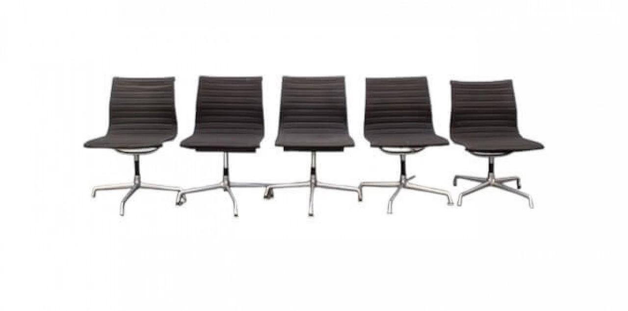 5 Aluminum EA 108 chairs by Charles & Ray Eames for Herman Miller, 1970s 14