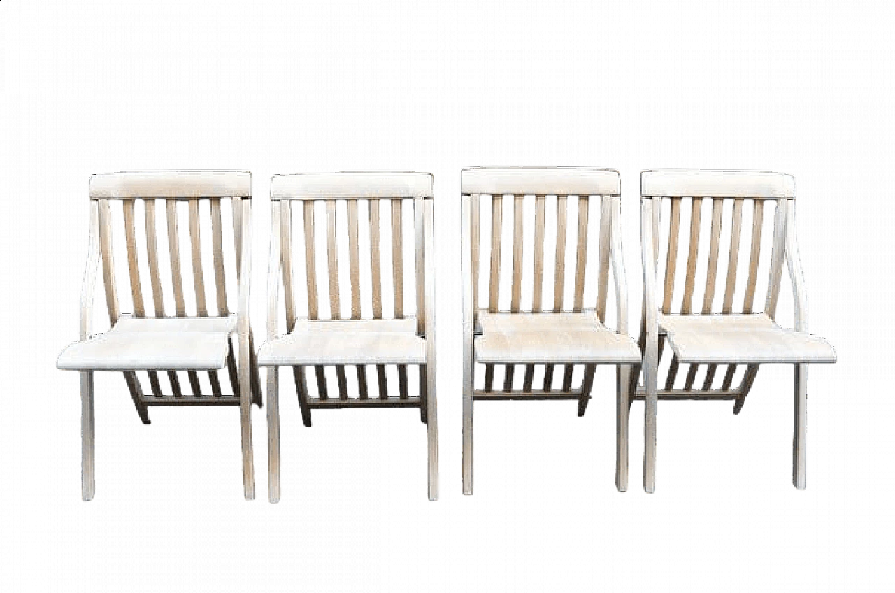 4 Sedie pieghevoli in faggio naturale di Michele De Lucchi, 1993 13