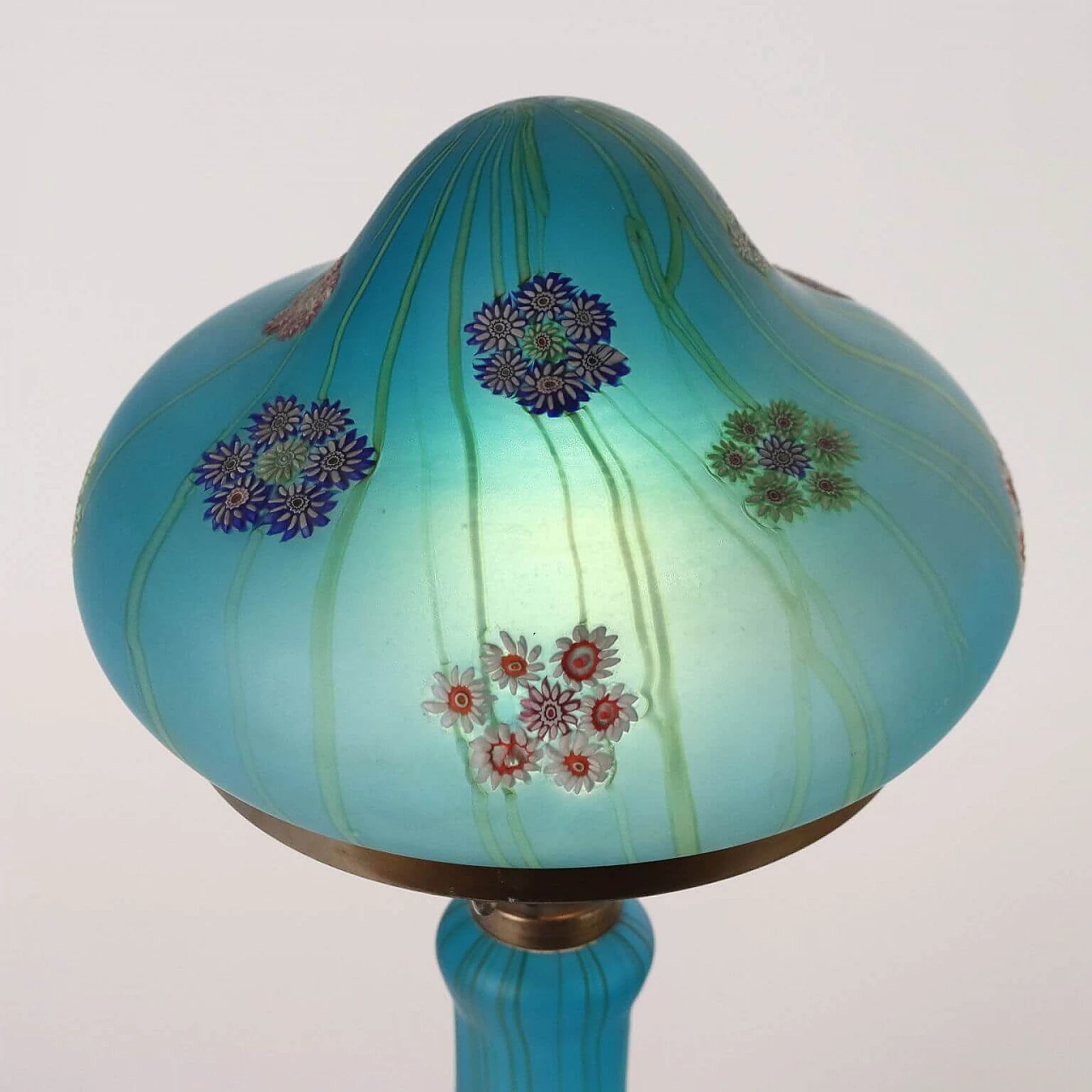 Glass table lamp with millefiori murrine by Fratelli Toso, 1950s 3