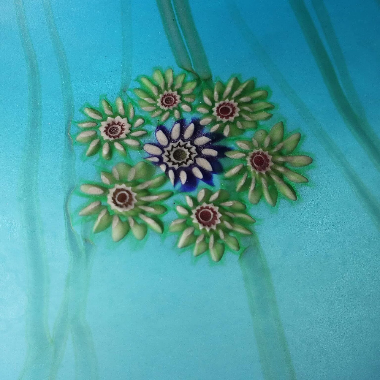 Glass table lamp with millefiori murrine by Fratelli Toso, 1950s 8