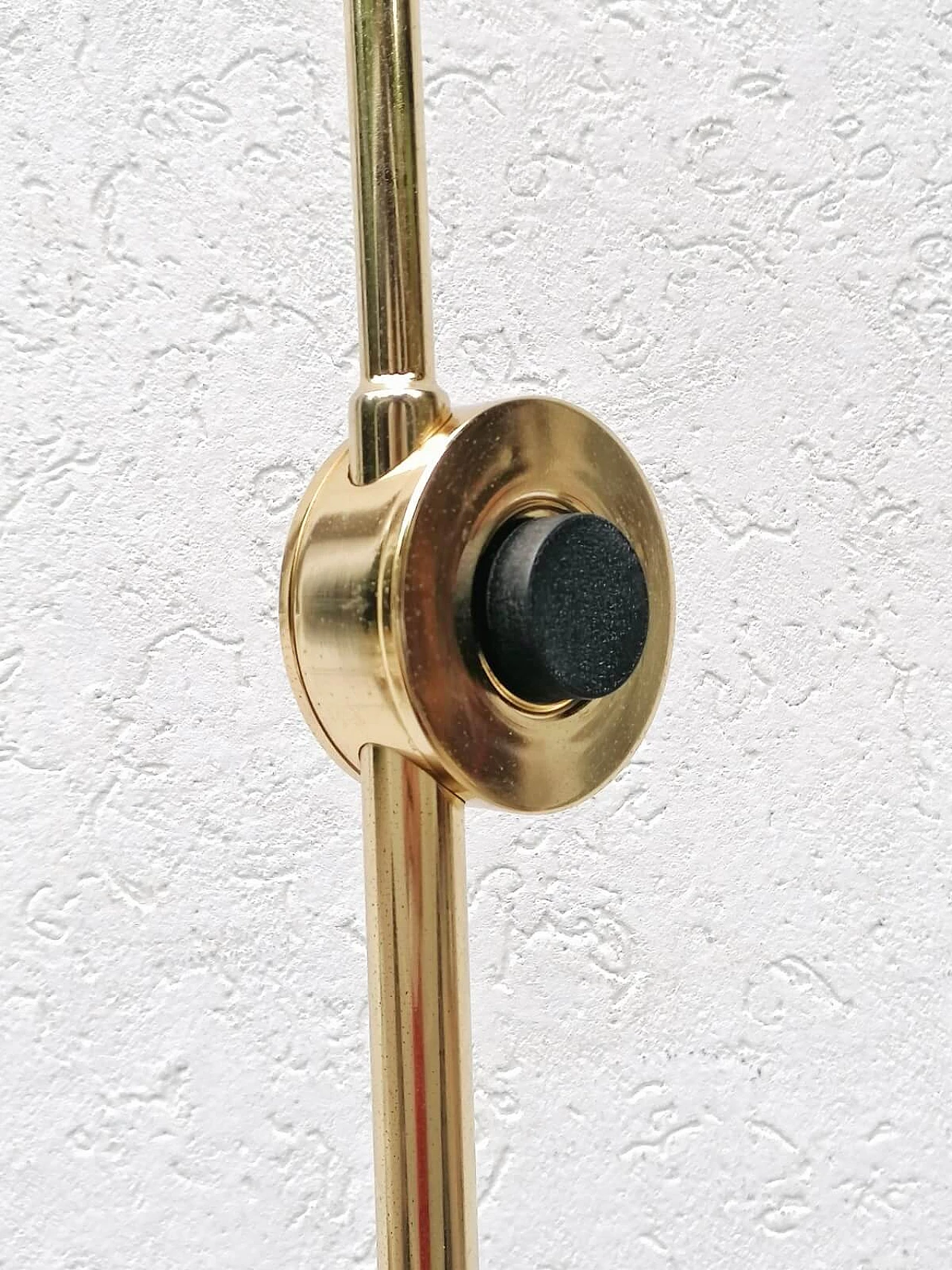 Gilded metal and black painted cast iron floor lamp, 1970s 3