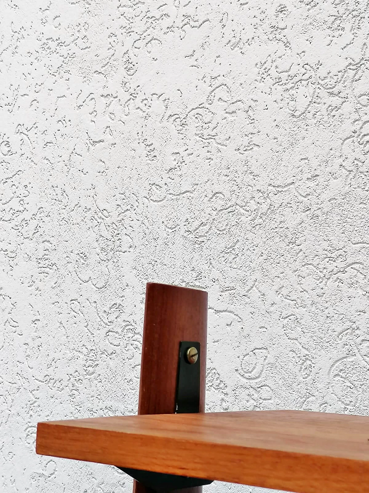 Teak, black varnished metal and brass bookcase, 1960s 21