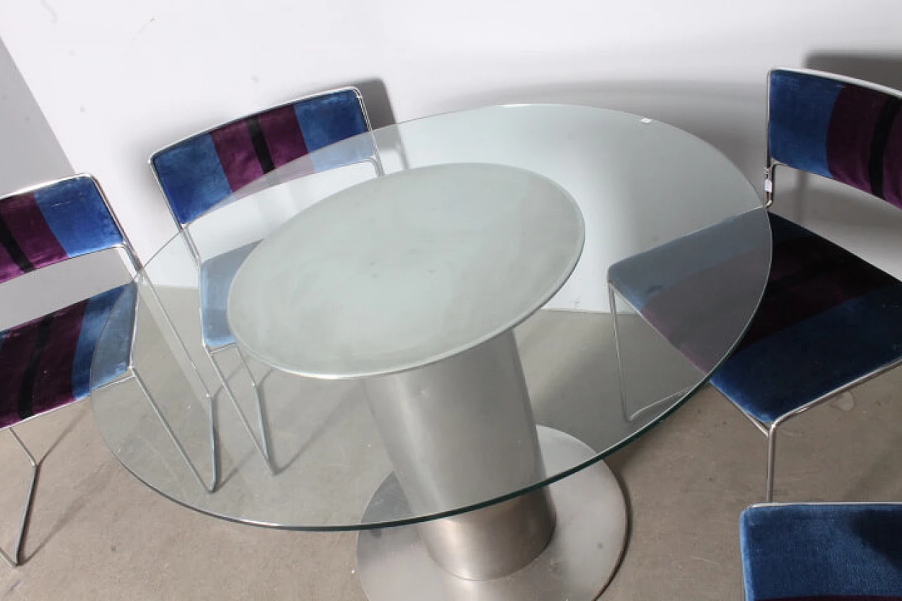 4 Chairs by Vittorio Introini and crystal Cidonio table by Antonia Astori De Ponti for Driade, 1970s 10