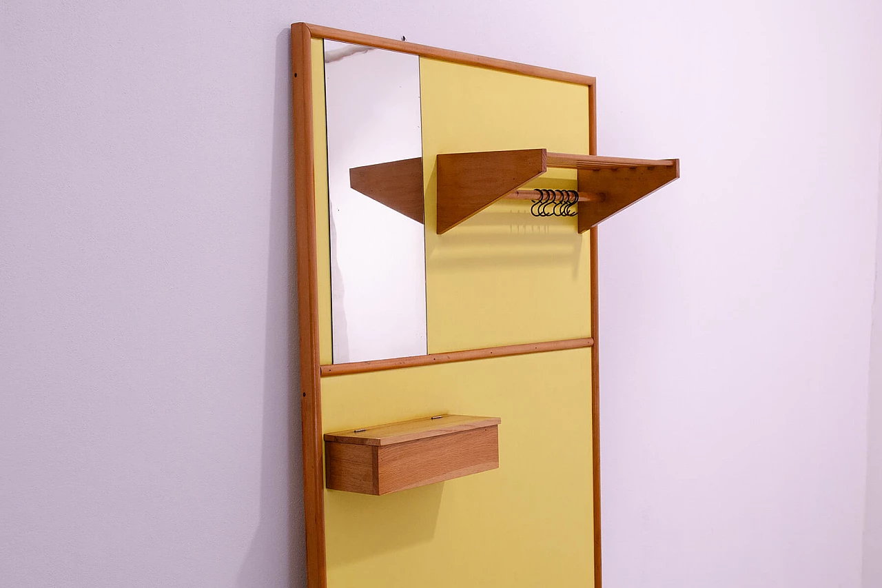 Coat rack with mirror by Dřevokov, 1950s 5